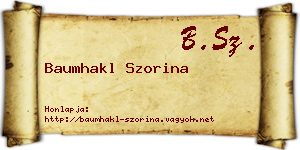 Baumhakl Szorina névjegykártya